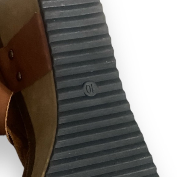 Jolimal Boho Leather Braided Cognac Wedge Sandals, Size 10 - Picture 13 of 13